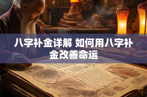 八字补金详解 如何用八字补金改善命运