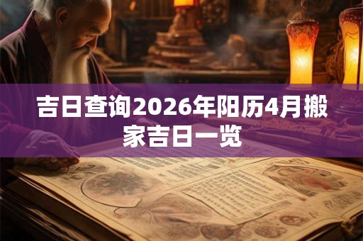吉日查询2026年阳历4月搬家吉日一览