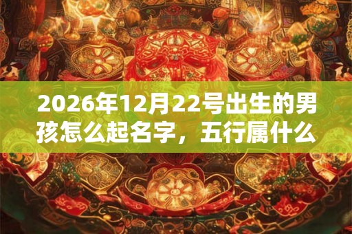 2026年12月22号出生的男孩怎么起名字，五行属什么