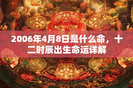 2006年4月8日是什么命，十二时辰出生命运详解