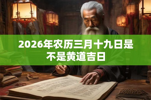 2026年农历三月十九日是不是黄道吉日