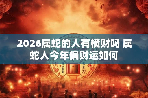 2026属蛇的人有横财吗 属蛇人今年偏财运如何