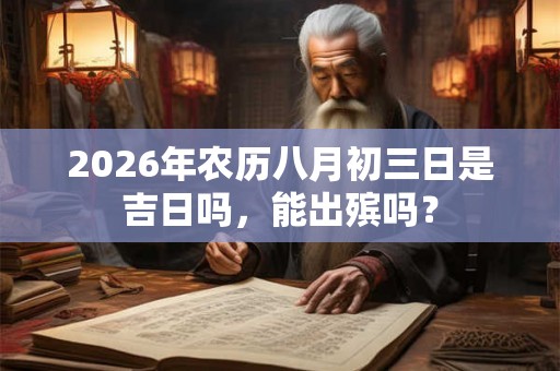 2026年农历八月初三日是吉日吗，能出殡吗？