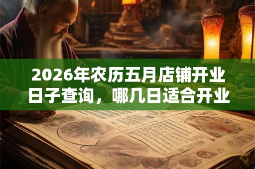 2026年农历五月店铺开业日子查询，哪几日适合开业？