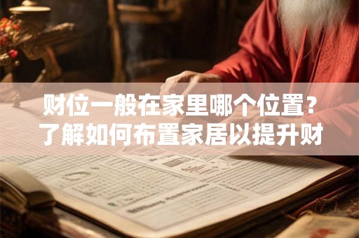 财位一般在家里哪个位置？了解如何布置家居以提升财运！