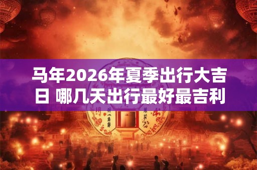 马年2026年夏季出行大吉日 哪几天出行最好最吉利