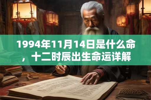 1994年11月14日是什么命，十二时辰出生命运详解