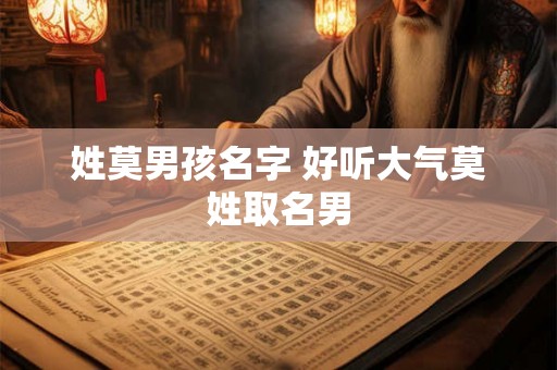 姓莫男孩名字 好听大气莫姓取名男