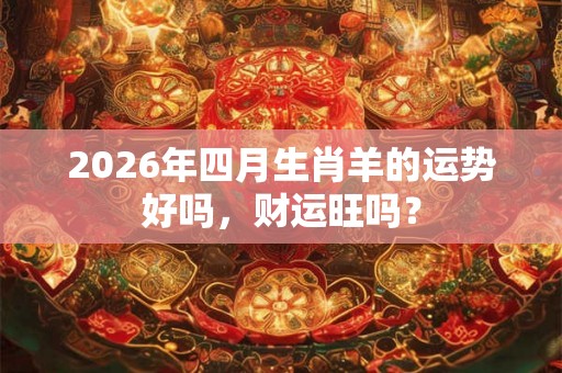2026年四月生肖羊的运势好吗，财运旺吗？