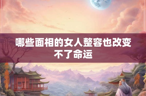 哪些面相的女人整容也改变不了命运 哪些面相的女人整容也改变不了命运