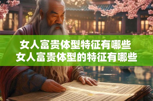 女人富贵体型特征有哪些 女人富贵体型的特征有哪些