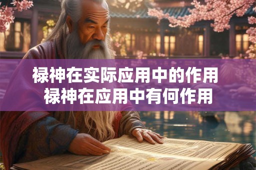 禄神在实际应用中的作用 禄神在应用中有何作用