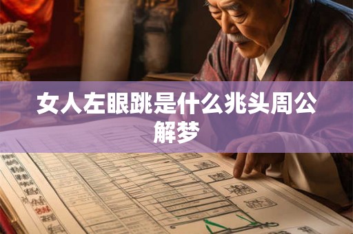 女人左眼跳是什么兆头周公解梦