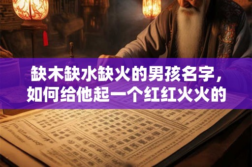 缺木缺水缺火的男孩名字，如何给他起一个红红火火的名字呢？