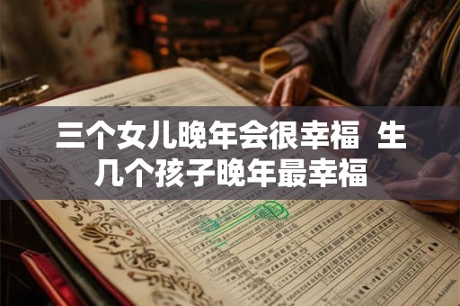 三个女儿晚年会很幸福  生几个孩子晚年最幸福