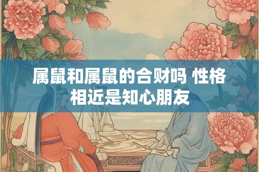 属鼠和属鼠的合财吗 性格相近是知心朋友