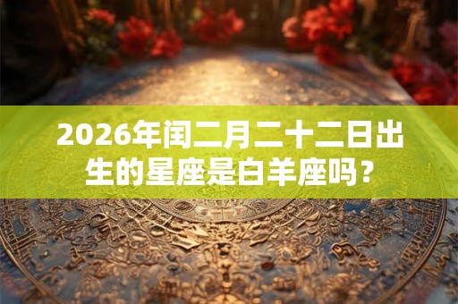 2026年闰二月二十二日出生的星座是白羊座吗？