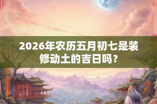 2026年农历五月初七是装修动土的吉日吗？