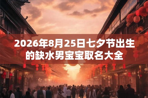 2026年8月25日七夕节出生的缺水男宝宝取名大全