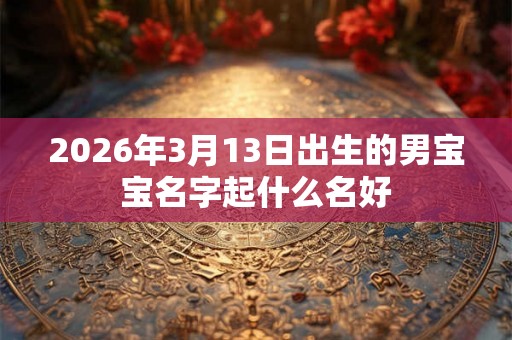 2026年3月13日出生的男宝宝名字起什么名好