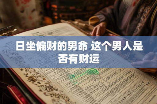 日坐偏财的男命 这个男人是否有财运