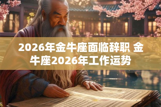 2026年金牛座面临辞职 金牛座2026年工作运势