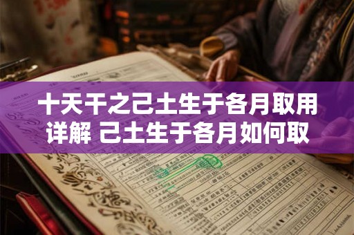 十天干之己土生于各月取用详解 己土生于各月如何取用