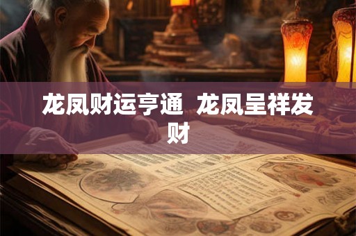 龙凤财运亨通  龙凤呈祥发财