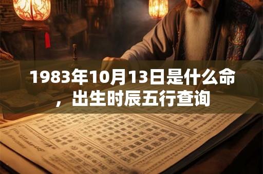 1983年10月13日是什么命，出生时辰五行查询