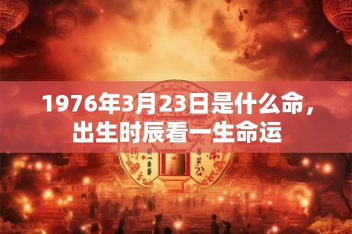 1976年3月23日是什么命，出生时辰看一生命运