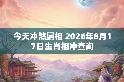 今天冲煞属相 2026年8月17日生肖相冲查询