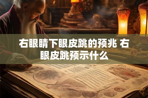 右眼睛下眼皮跳的预兆 右眼皮跳预示什么