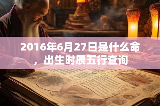 2016年6月27日是什么命，出生时辰五行查询