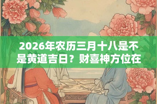 2026年农历三月十八是不是黄道吉日？财喜神方位在哪？