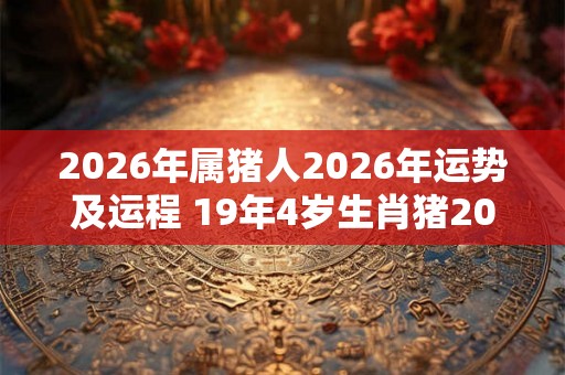 2026年属猪人2026年运势及运程 19年4岁生肖猪2026年每月运势
