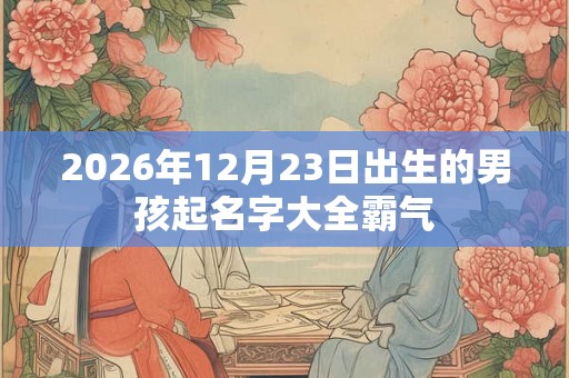 2026年12月23日出生的男孩起名字大全霸气