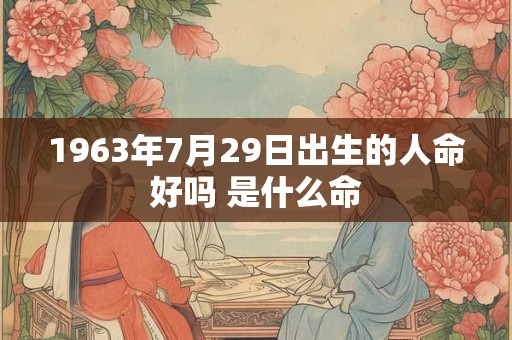 1963年7月29日出生的人命好吗 是什么命