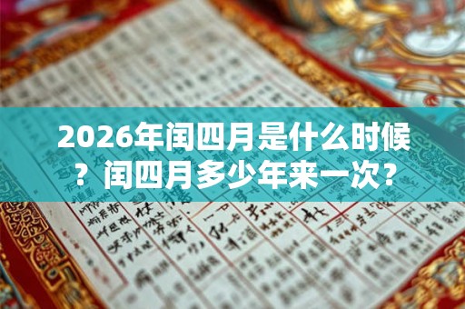 2026年闰四月是什么时候？闰四月多少年来一次？