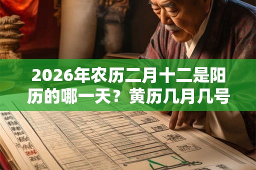 2026年农历二月十二是阳历的哪一天？黄历几月几号？