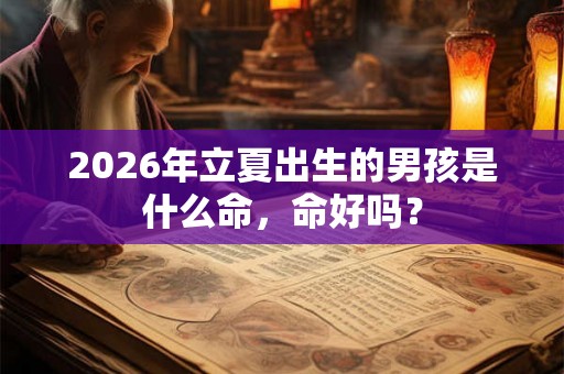 2026年立夏出生的男孩是什么命,命好吗? 2026年立夏出生的男孩是什么命,命好吗?