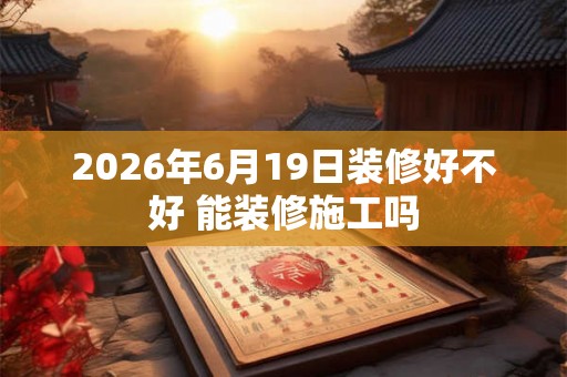 2026年6月19日装修好不好 能装修施工吗