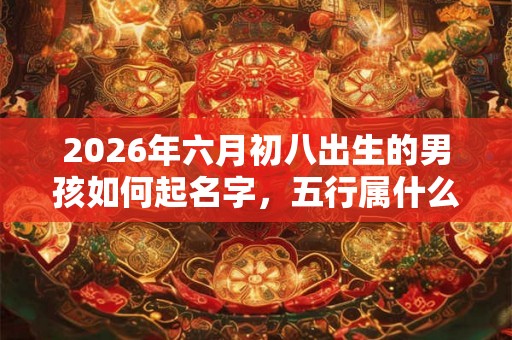2026年六月初八出生的男孩如何起名字，五行属什么