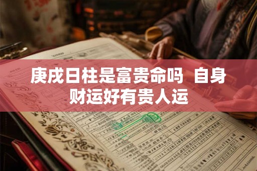 庚戌日柱是富贵命吗  自身财运好有贵人运