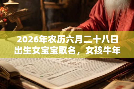 2026年农历六月二十八日出生女宝宝取名，女孩牛年好寓意的名字推荐