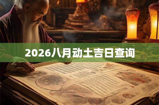 2026八月动土吉日查询