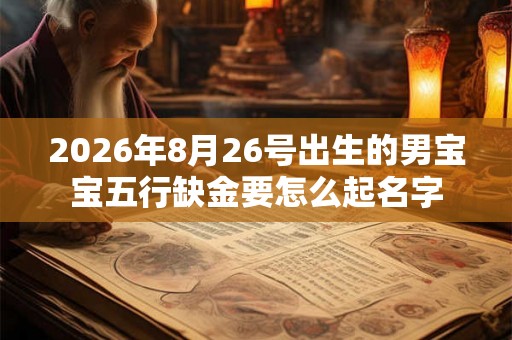 2026年8月26号出生的男宝宝五行缺金要怎么起名字