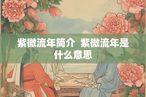 紫微流年简介  紫微流年是什么意思