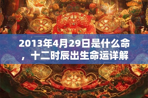 2013年4月29日是什么命，十二时辰出生命运详解