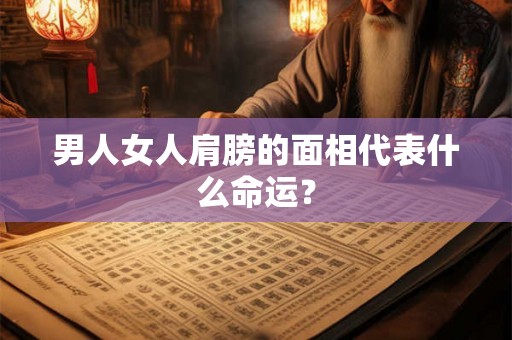 男人女人肩膀的面相代表什么命运? 男人女人肩膀的面相代表什么命运?