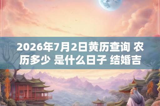 2026年7月2日黄历查询 农历多少 是什么日子 结婚吉时 2026年7月2日黄历查询 农历多少 是什么日子 结婚吉时